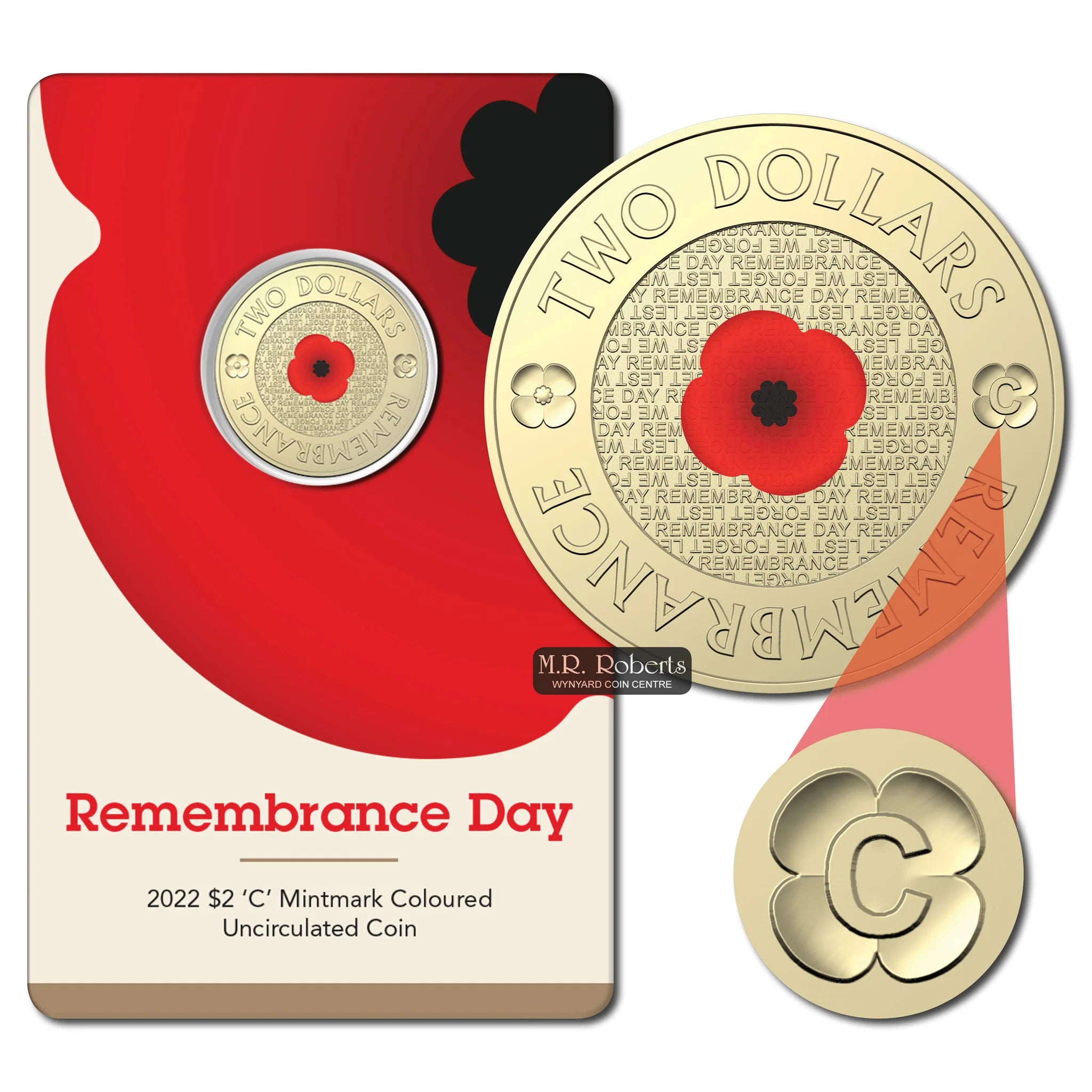 $2 2022 Remembrance Day 'C' Mintmark UNC