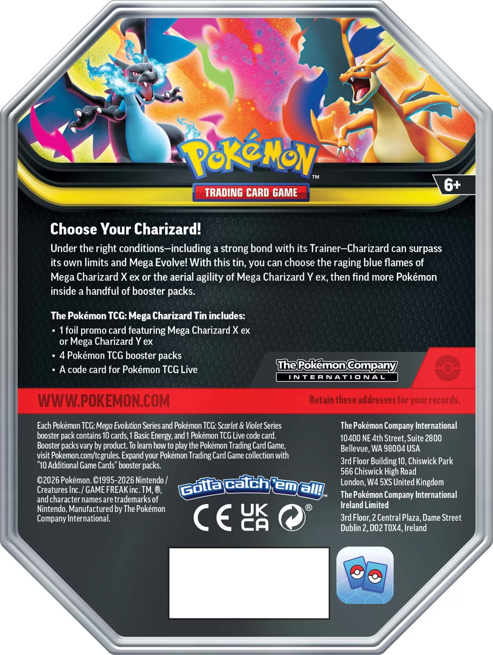 Pokemon Trading Card Game: Mega Charizard Tin - Assorted